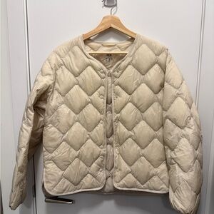 Uniqlo ultra light down Women's Cream Quilted Jacket